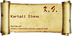 Kartali Ilona névjegykártya